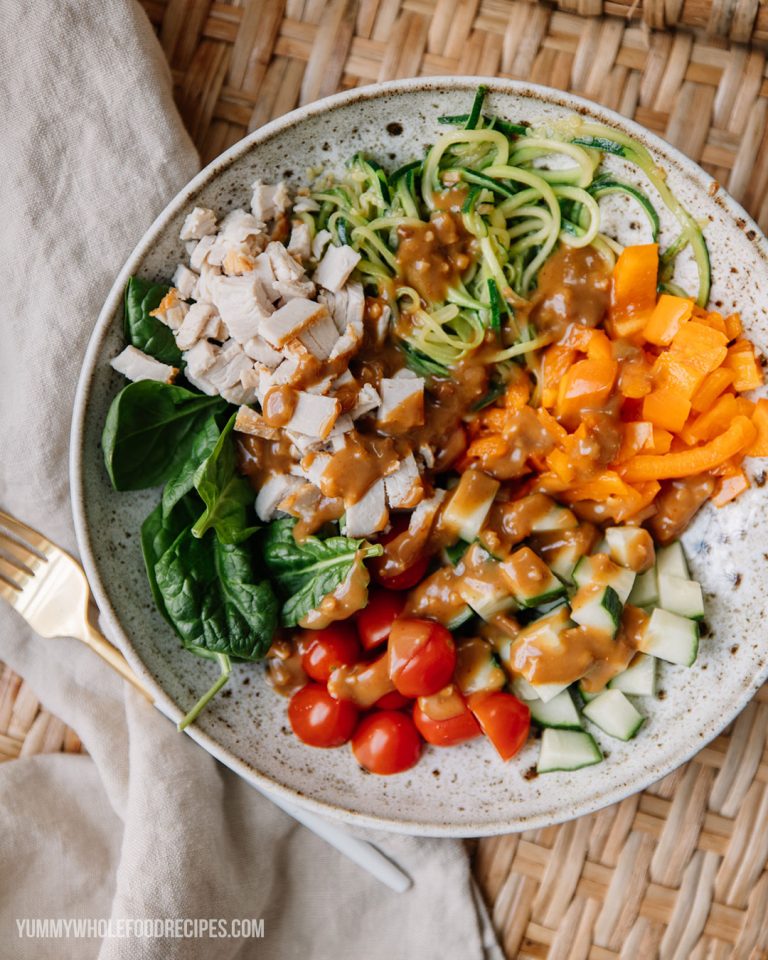 Healthy Rainbow Zoodle Bowl