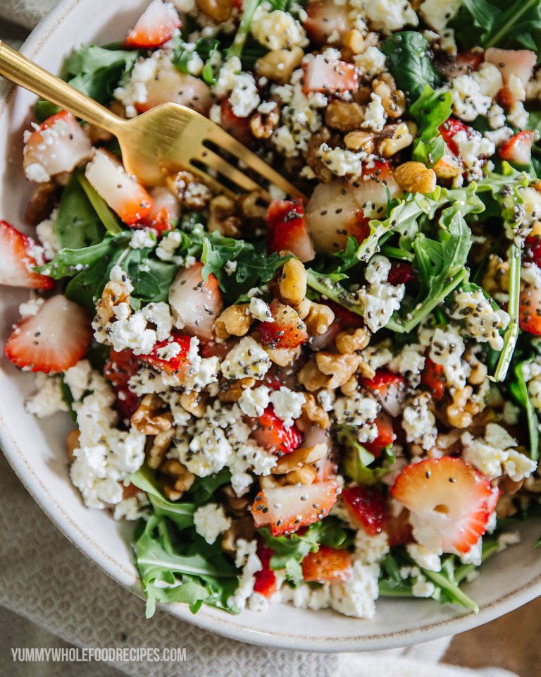 Strawberry Spinach Salad with Maple Dijon Dressing Yummy Whole Food