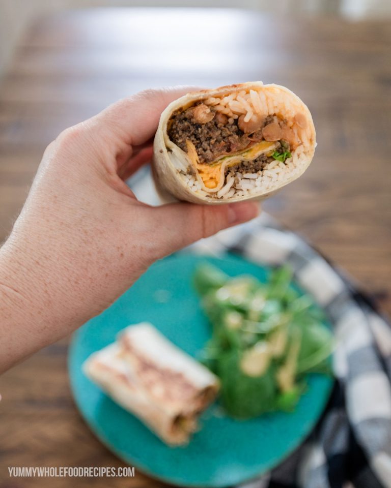 Flavourful Freezer Burrito Recipe with Beef & Mushrooms - Yummy Whole ...